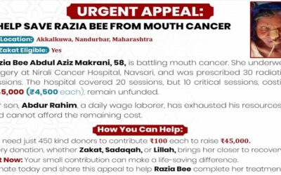 Urgent Appeal: Help Save Razia Bee from Mouth Cancer